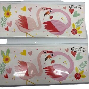 2 Valentines Day Cards‎ Up With Paper Panoramics Pop Up Card Flamingos
